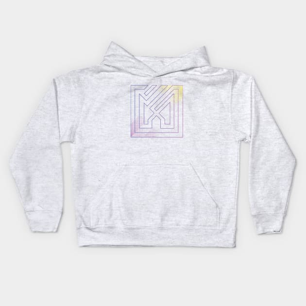 Abstract purple art modern geo Kids Hoodie by carolsalazar